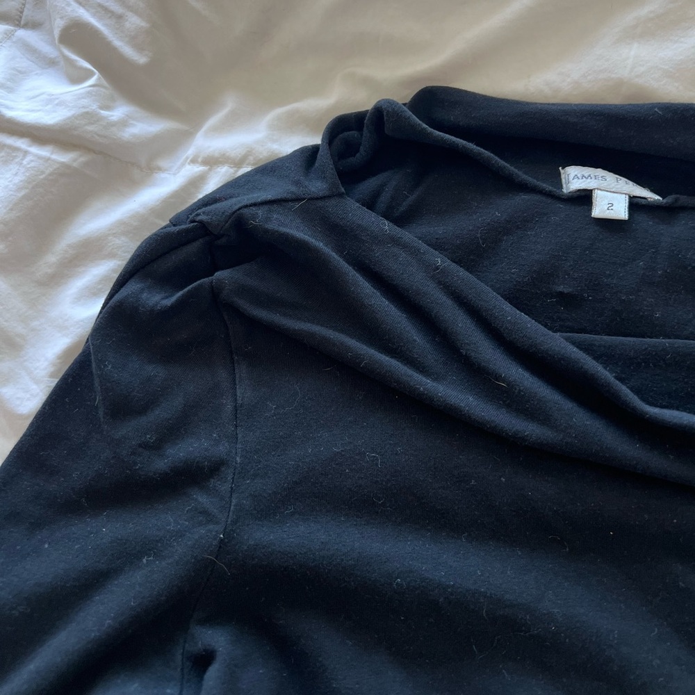 James Perse Black Off-Shoulder Top - Picture 6 of 8